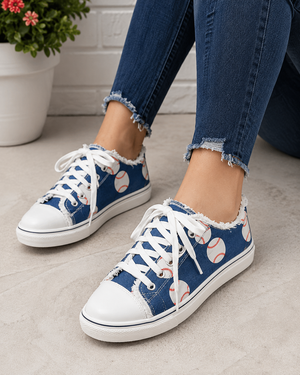 Baseball Denim Lace-up Sneaker Shoes