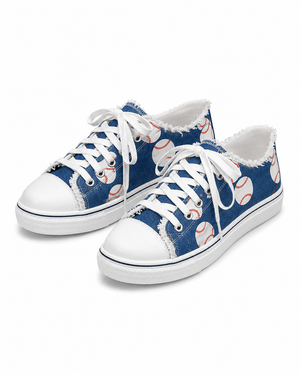 Baseball Denim Lace-up Sneaker Shoes