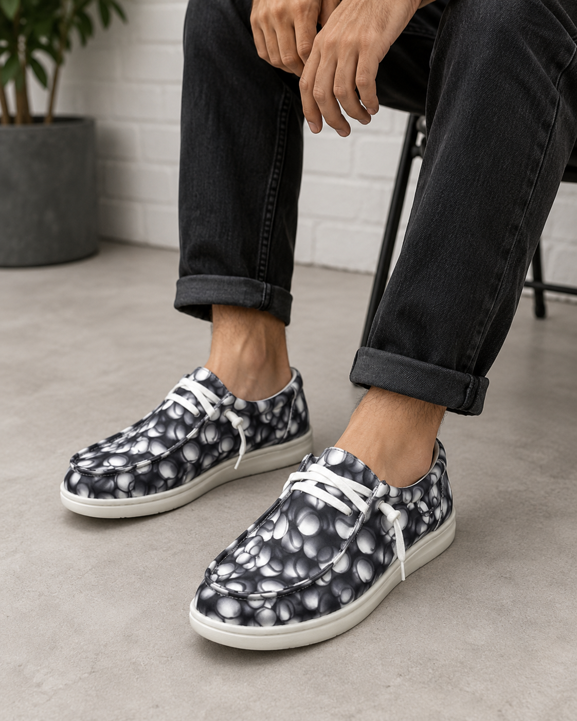 Canvas Baseball Black Shoes
