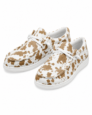 Canvas Cow Brown Shoes
