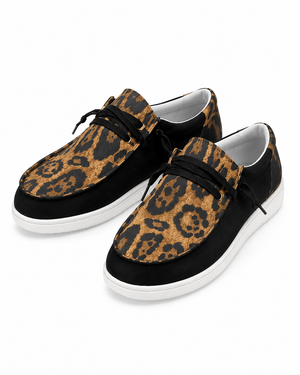 Canvas Cheetah Black Brown Shoes