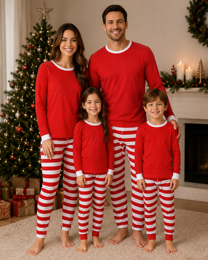 Christmas Red White Family Pajama Set (Kids & Adult)
