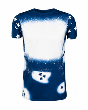 Fourth of July Stars Navy Blank Faux Bleached Top