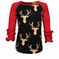 Reindeer Black Red Ruffle Top