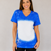 V-Neck FAUX Bleached Tees - Royal Blue