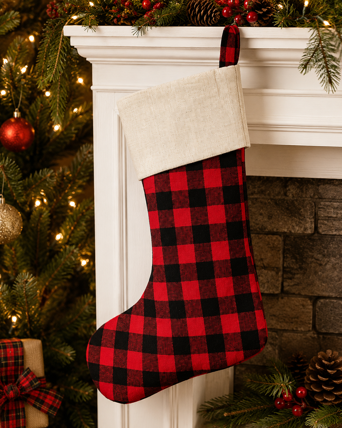 Stocking - Red Plaid Full