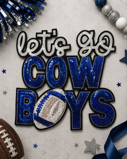 CP1244 - Let's Go Cow Boys Sequin Patch