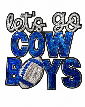 CP1244 - Let's Go Cow Boys Sequin Patch