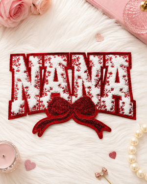 CP1243 - Nana Floral Chenille Bow Patch