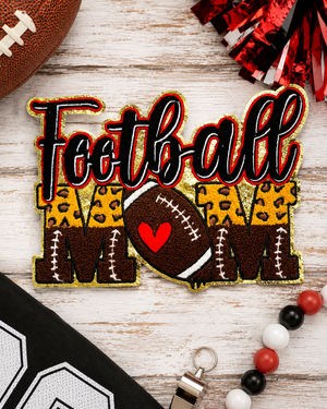 CP1241 - Glitter Leopard Sports Mom Chenille Patch Collection