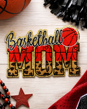 CP1241 - Glitter Leopard Sports Mom Chenille Patch Collection