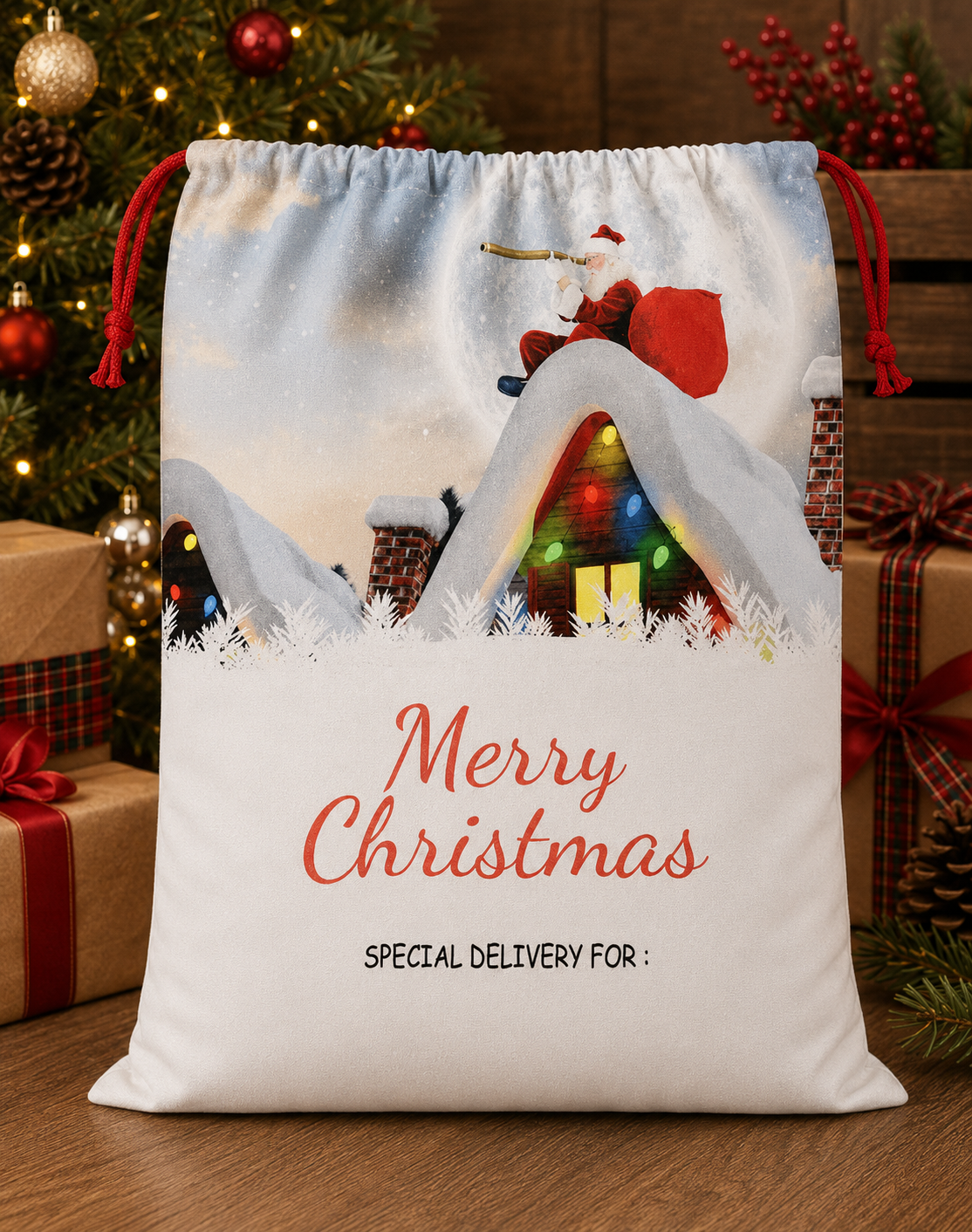 Santa Sack Sublimation - Santa House