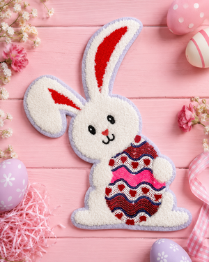 CP1237 - Easter Bunny Egg Chenille Patch