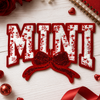 CP1239 - Mini Floral Chenille Bow Patch - Red