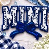CP1239 - Mini Floral Chenille Bow Patch - Dark Blue