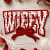 CP1233 - Wifey Floral Chenille Bow Patch - Red