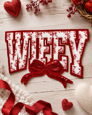 CP1233 - Wifey Floral Chenille Bow Patch