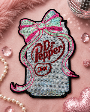 CP1224 - Sequin Soda Can Patch with Bow