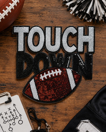 CP1220 - Touch Down Football Sequin Patch