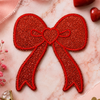 CP1211 - Glittery bow Patch - Red