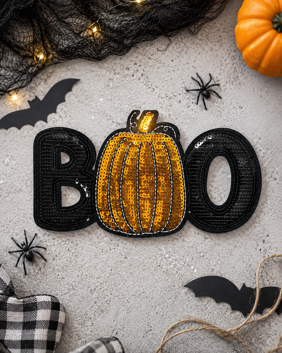 CP1102 - BOO Pumpkin Sequin Patch