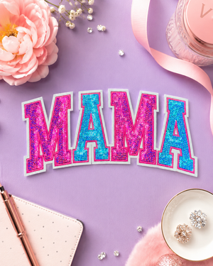 CP1098 - MAMA Pink Blue Sequin Patch
