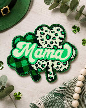 CP1086 -  St. Patrick Mama Clover Chenille Patch