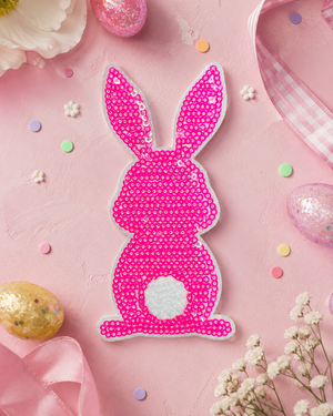 CP1052 - Easter Rabbit Chenille Sequin Patch (Small)