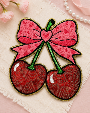CP1227 - Sequin Cherry Bow Patch 2.0