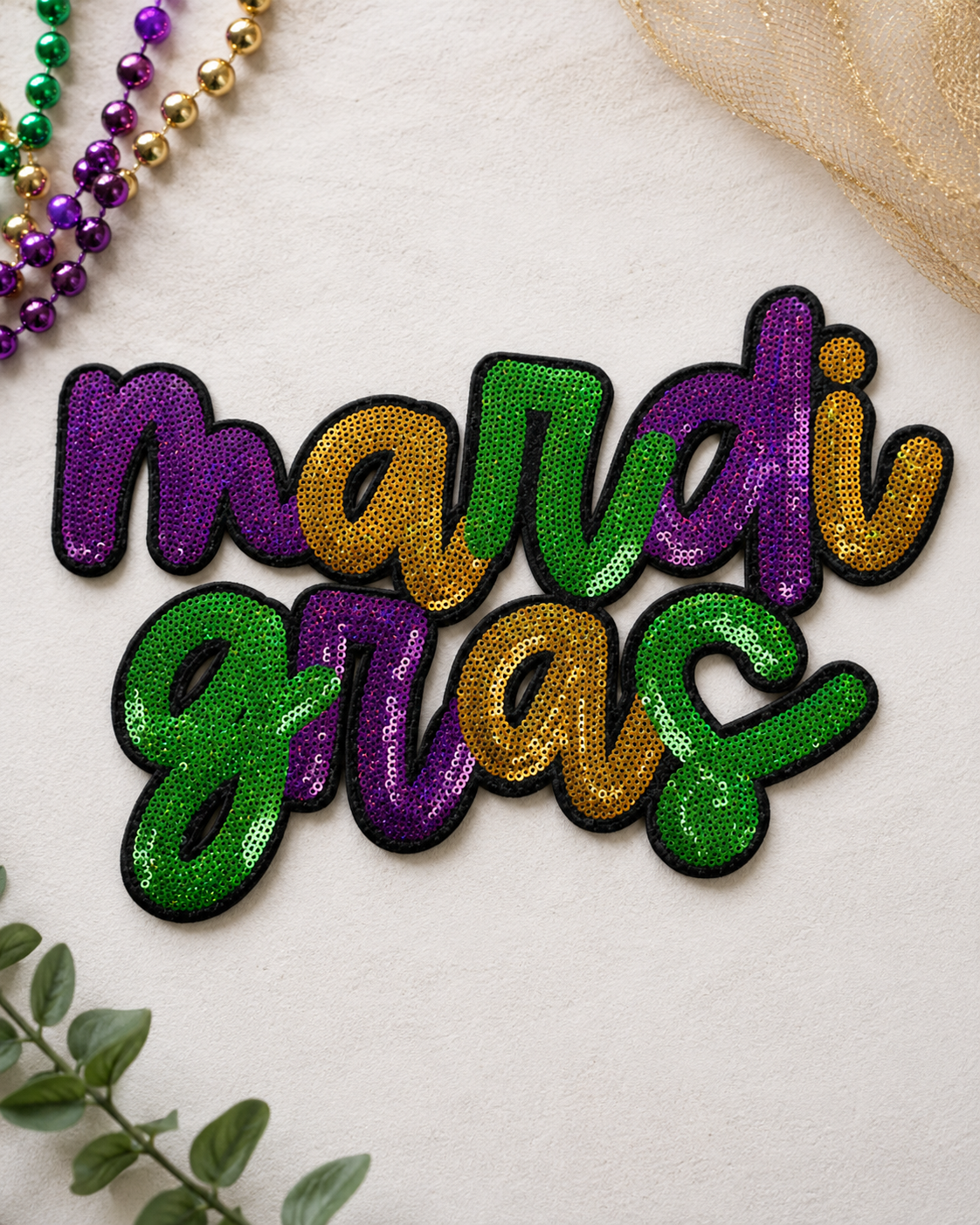 CP1203 - Mardi Gras Sequin Patch 4.0