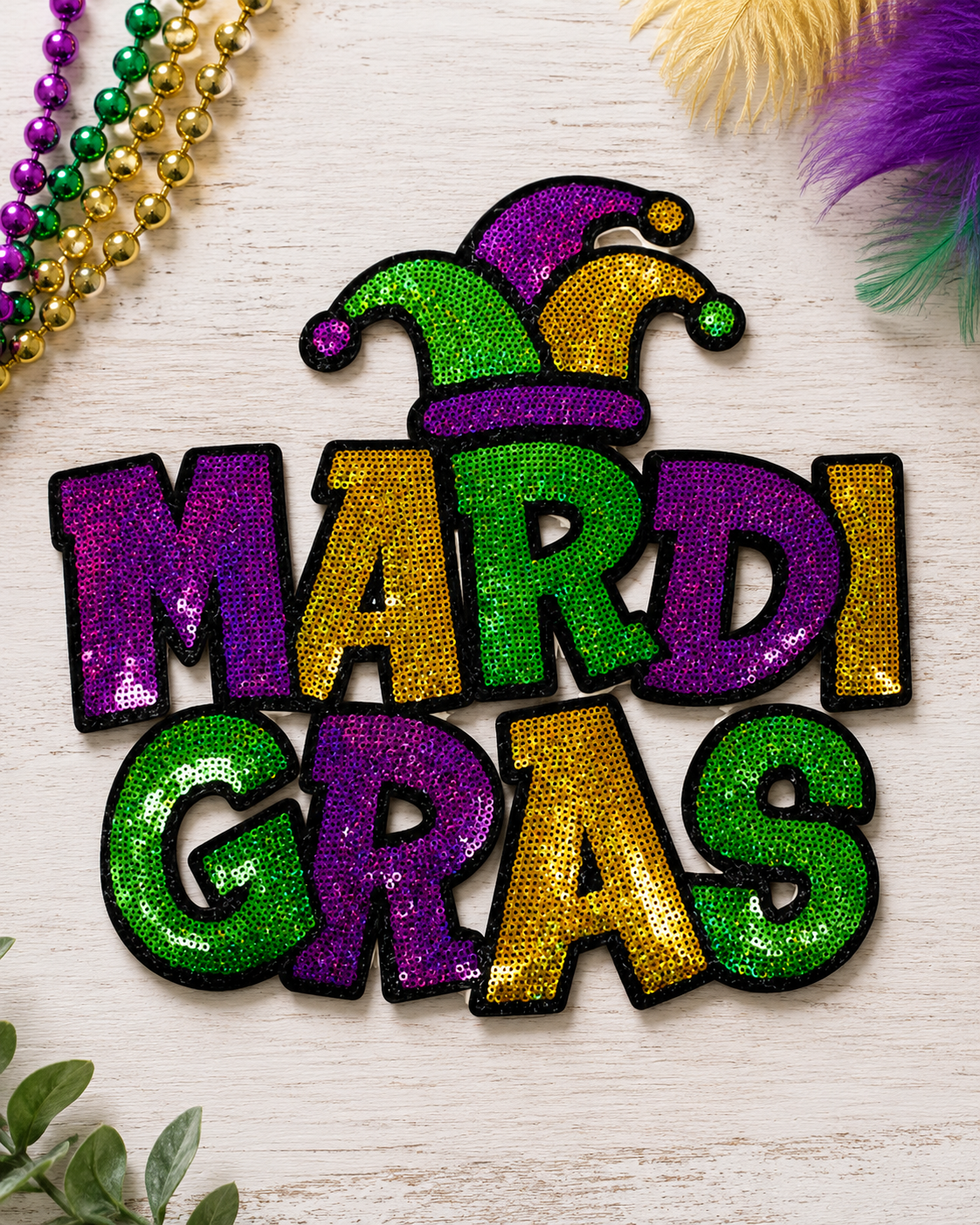 CP1200 - Mardi Gras Jester Sequin Patch