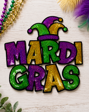 CP1200 - Mardi Gras Jester Sequin Patch