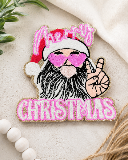 CP1188 - Pink Santa Sequin Patch