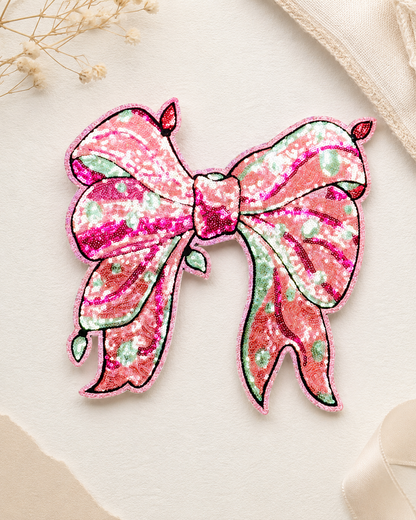 CP1172 - Pink Glitter Bow Patch