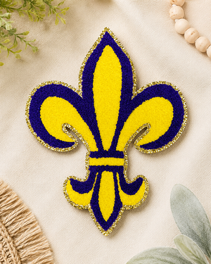 CP1030 - Mardi Gras Fleur De Lis Chenille Patch