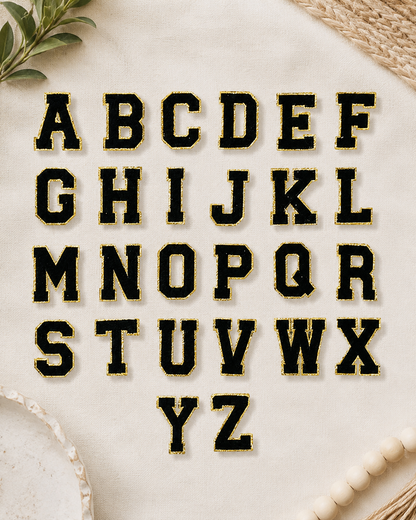 CP1095 -  Black with Gold Chenille Letters