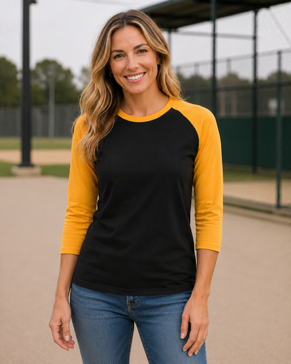 Adult 3/4 Sleeve Raglan Baseball Tee | 35+ Colors