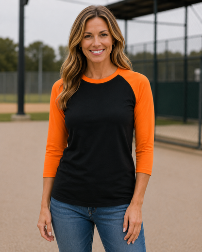 Adult 3/4 Sleeve Raglan Baseball Tee | 35+ Colors