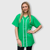 New Colors - Baseball Button Down Jersey Adult - Kelly Green/White