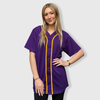 New Colors - Baseball Button Down Jersey Adult - Purple/Gold