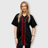 New Colors - Baseball Button Down Jersey Adult - Black/Red