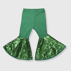 Bell Bottom Green Sequin Pants