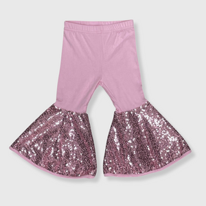 Bell Bottom Light Pink Sequin Pants