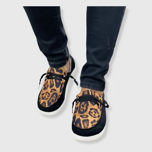 Canvas Cheetah Black Brown Shoes