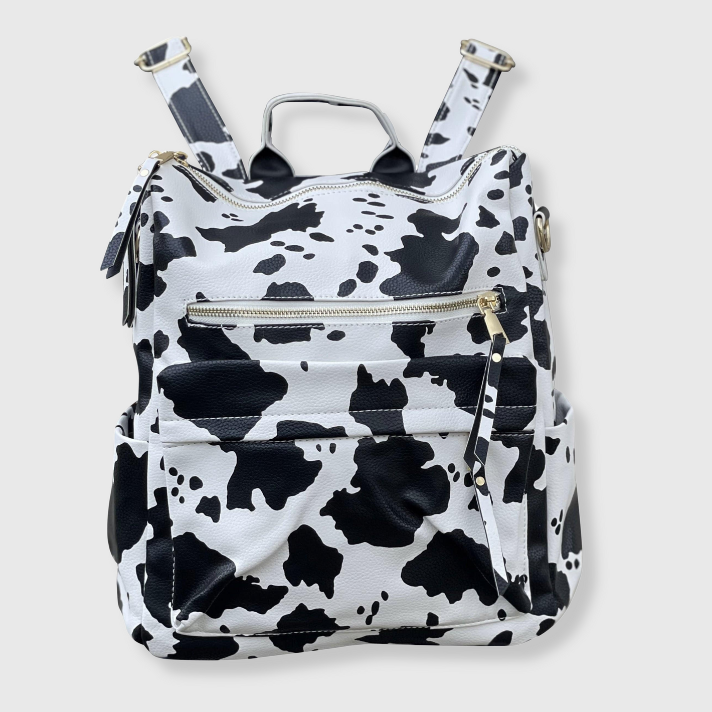 Cow Print Black White Backpack