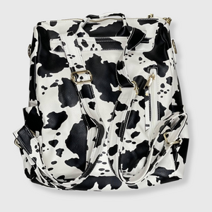 Cow Print Black White Backpack