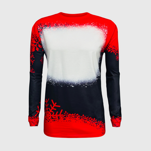 Snowflakes Black Red Long Sleeve Blank Top