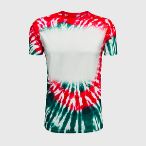 Tie Dye Red Green Blank Faux Bleached Top