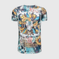 Steer Skull Sunflower Cheetah Cow Faux Bleached Top