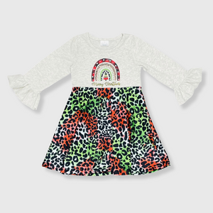 Cheetah Red Green 'Merry Christmas' Dress